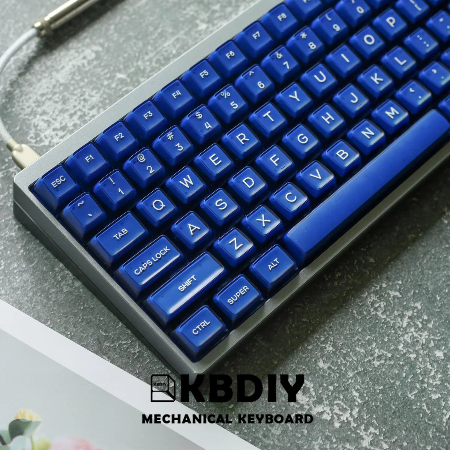 Enhanced Blue SA Profile Custom PBT Keycap Set for Mechanical Gaming Keyboards - 135 Double Shot Keys