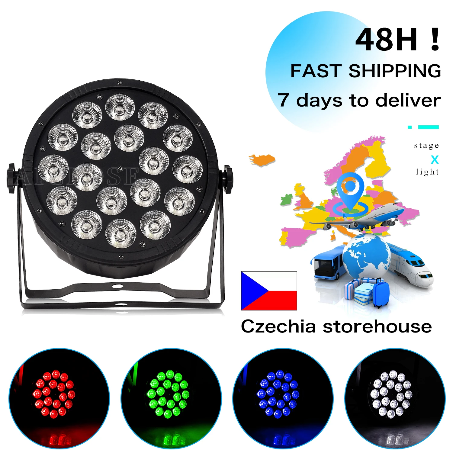 18X12W Rgbw 4 In1 Led Par Light Telecomando Senza Fili Faretto Piatto Professionale Stage Dj Equipment Wedding Stage Lighting