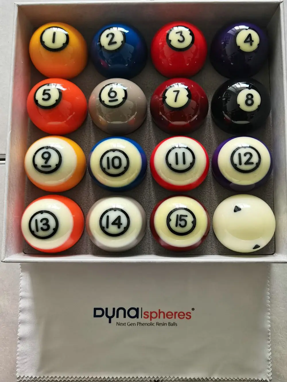 Beilgium DYNASPHERE Next Gen Phenolic Resin Billiard Pool Ball Set 2-1/4"-RHODIUM