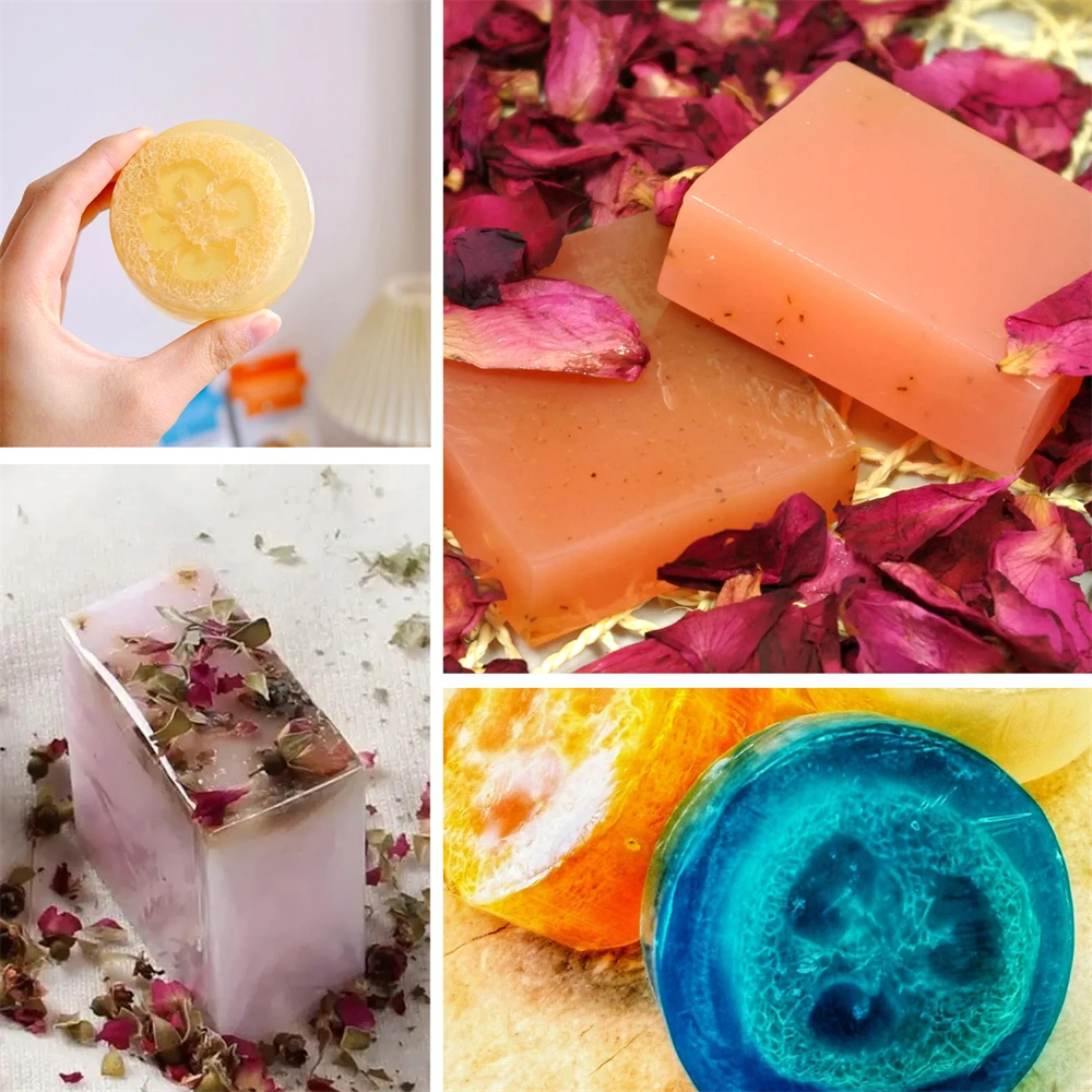 GBhouse Boowan Handmade Soap Making Kit DIY Supplies 6 Color Soap Pigment Liquid Colorant Base Dried Flowers Kit