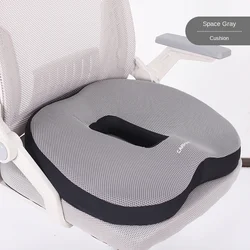 Ergonomic Memory Foam Seat & Back Support Cushion Set (Grey seat cushion)