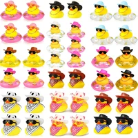 12 Set Cowboy Rubber Duck Bulk Mini Car Yellow Duckies Toys Party Favor Car Ornaments for Summer Birthday Swimming Supplies 1