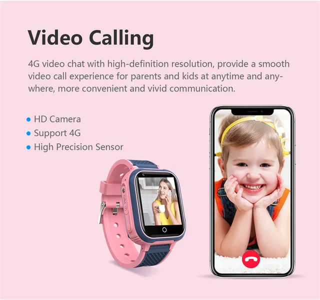 4G Kids Smart Watch GPS Tracker Children Watch Phone Waterproof Video Call Remote Listening GPS LBS WIFI With Hebrew Watch L21 2
