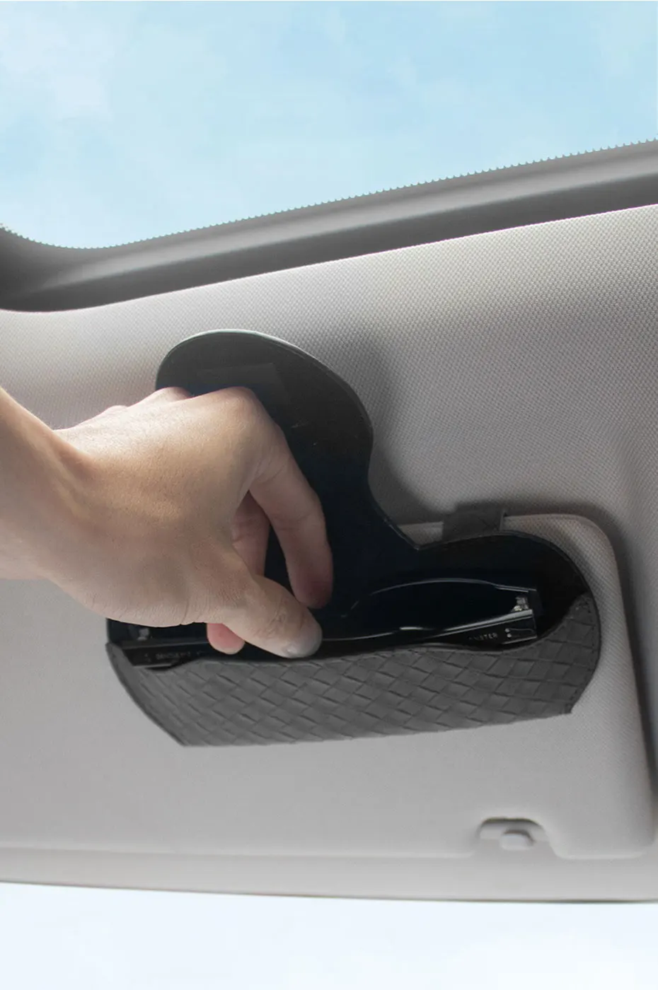 

Контейнер для хранения очков, автомобильный, из искусственной кожи, магнитная застежка