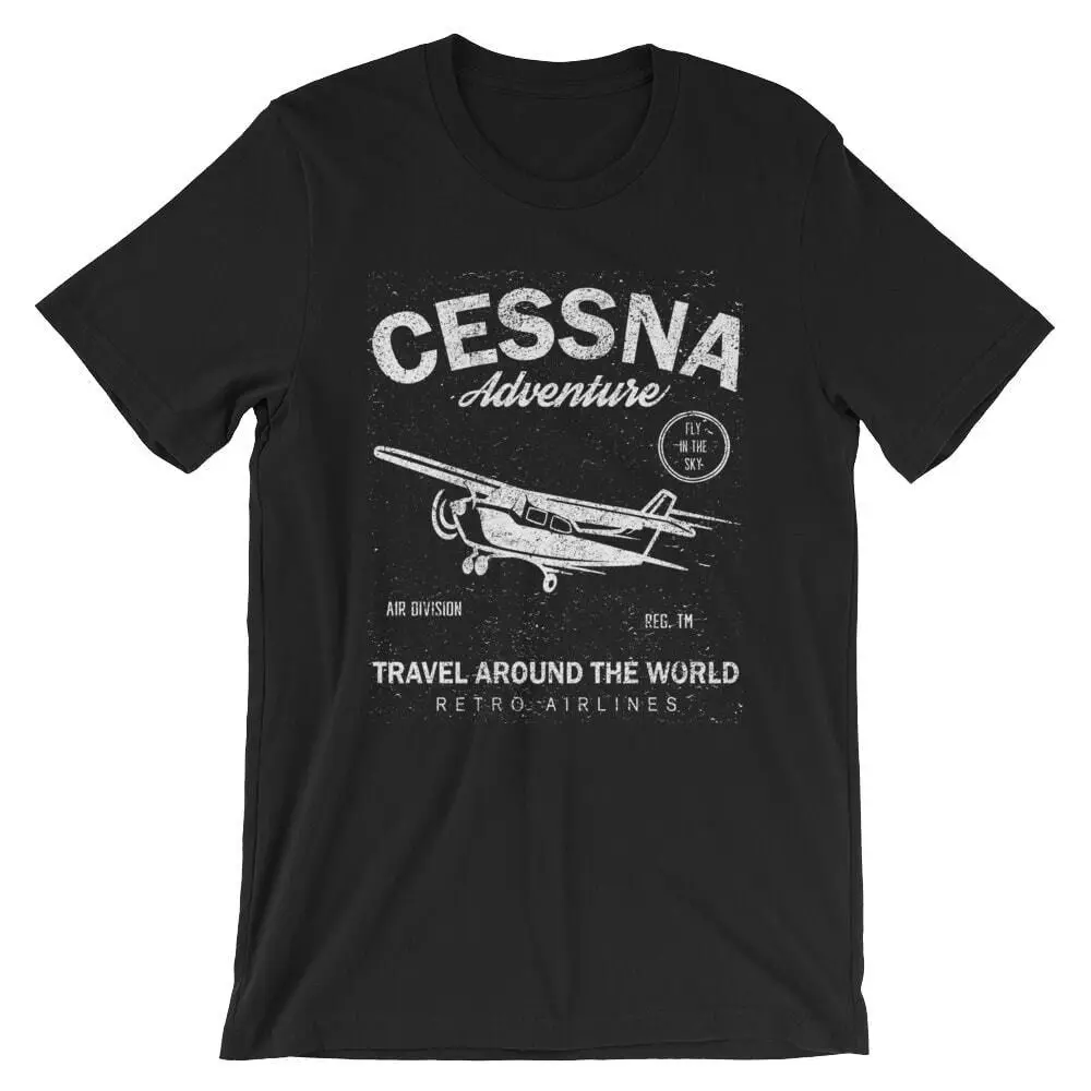 T-Shirt Cessna. Aereo Pilota 100% Cotone Premium Tee Nuovo