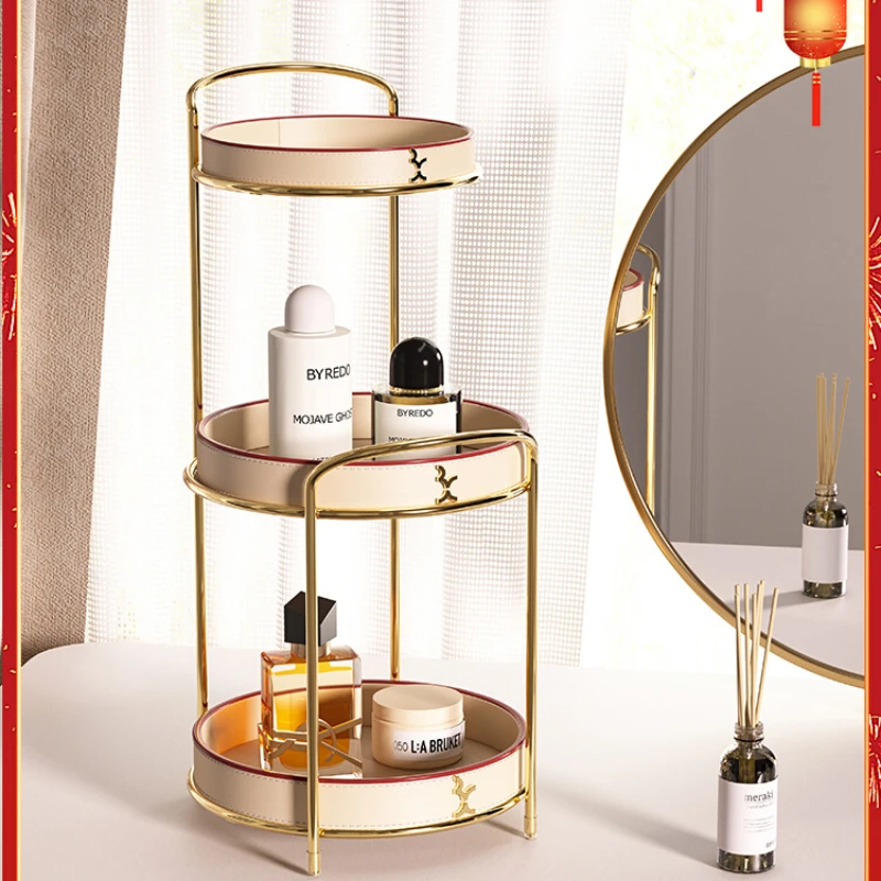 Desktop skincare shelf cosmetics perfume layered storage rack