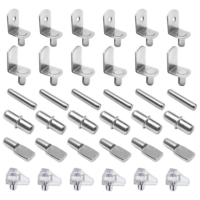 72Pcs Shelf Pegs Support Kit, 6 Styles Shelf Pins, Nickel Plated Cabinet Shelf  Pegs For Shelves Bookcase Bookshelf Pegs - AliExpress