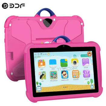 어린이 태블릿 학습 교육 안드로이드 태블릿 PC, 쿼드 코어, 4GB RAM, 64GB ROM, 5G 와이파이 듀얼 카메라, 어린이 선물, 7 인치, 신제품