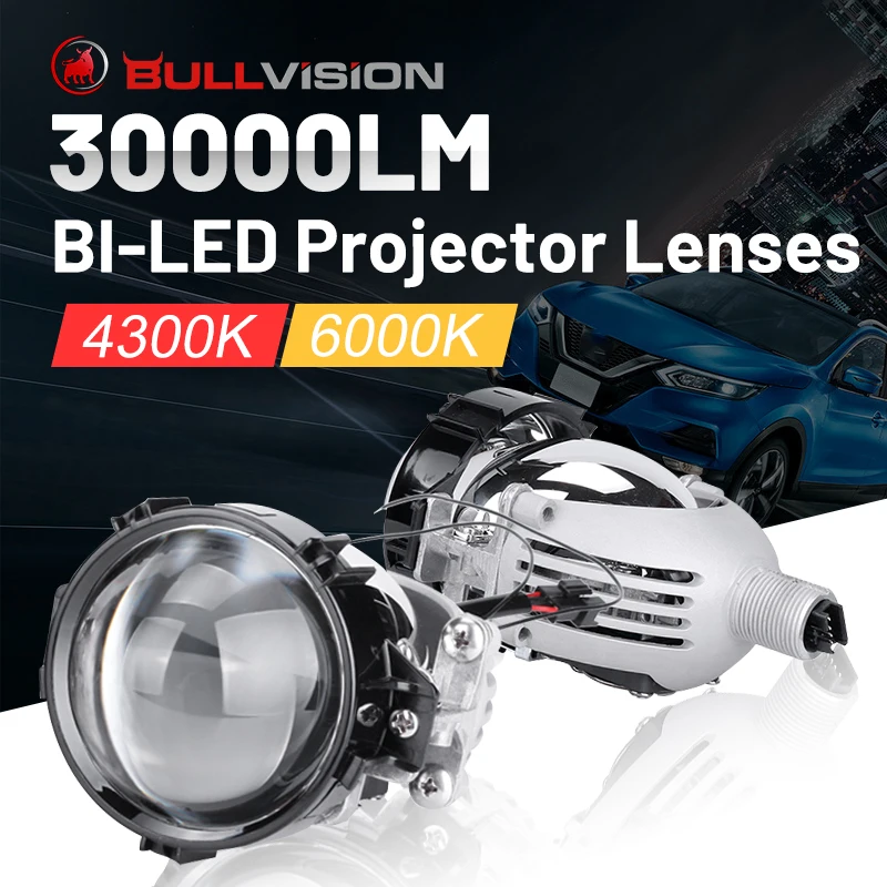3,0 Inch Bi LED Projektor Linsen H4 H7 9005 HB3 9006 HB4 30000LM 4300K ...