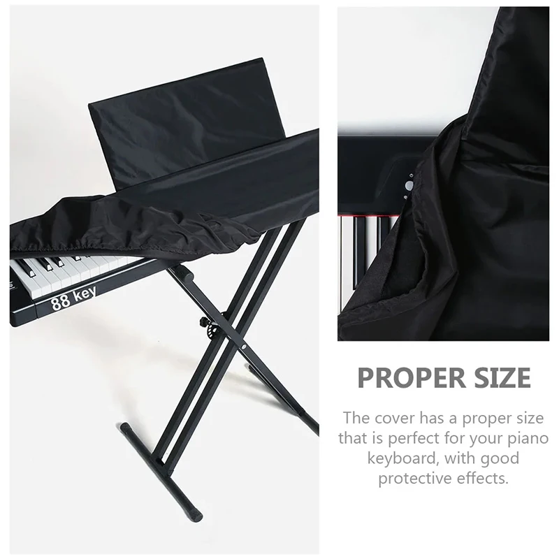 88-Key Piano Keyboard Dust Cover Music Stand Cover Electric Piano Dustproof Washable Shrinkable Drawstring