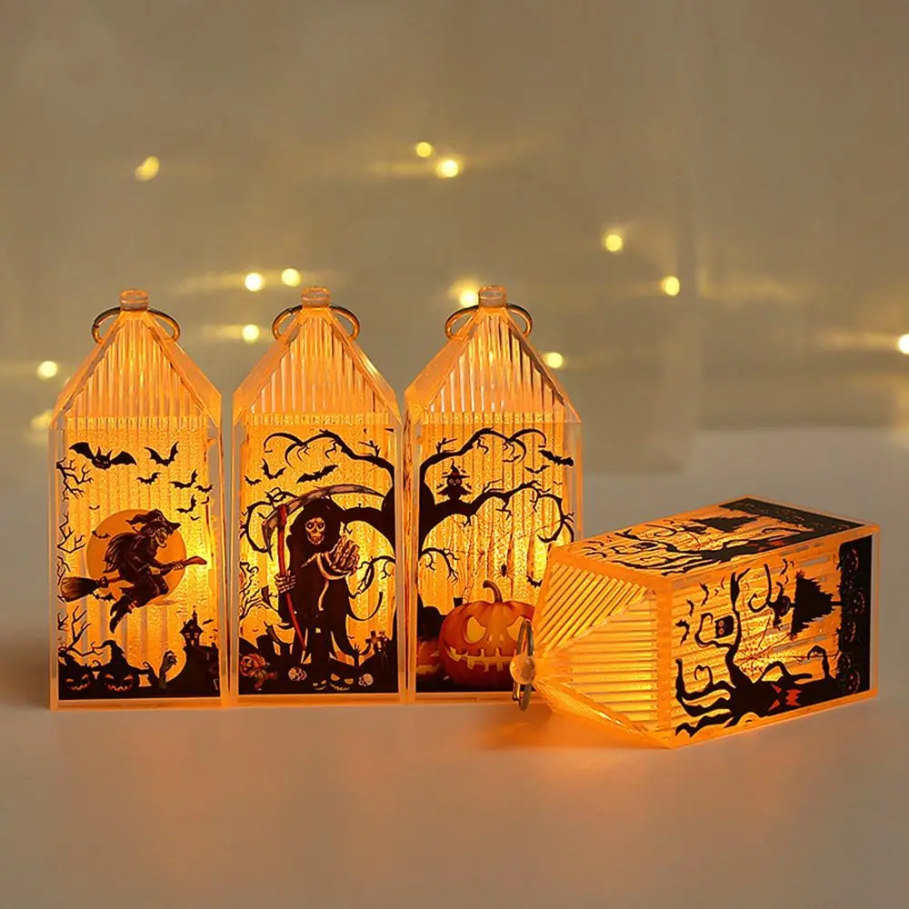 

Witch Pattern Vintage Light Up Photograph Props LED Translucent Halloween Lantern Party Layout Atmosphere Lamp Halloween Decor