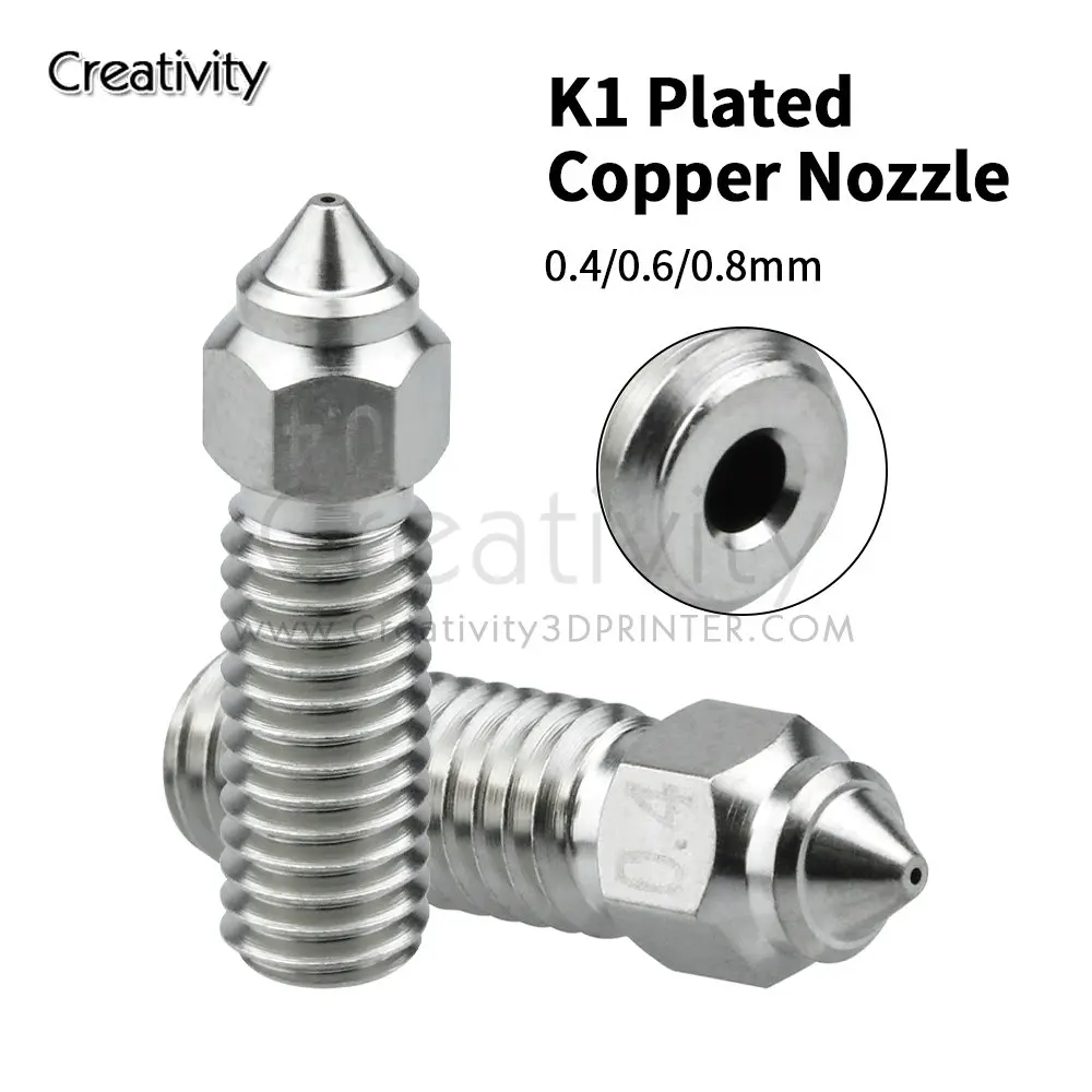 

1/3PC K1 Plated Copper Nozzles 0.4/0.6/0.8mm High Temperature Wear Resistant Nozzles For K1 K1 Max CR-M4 3d printer Hotend