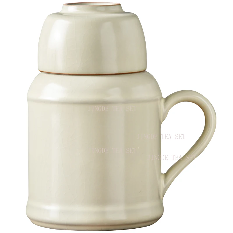 13x15cm Creative Ceramic Ru Kiln Small Warm Pot High end Stewed Tea Utensils Household Tea Set Mug