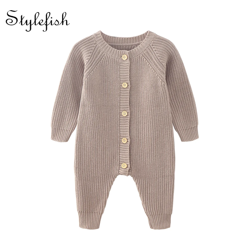 ins-autumn-infant-clothing-unisex-baby-jumpsuit-solid-color-round-neck-long-sleeve-rompers