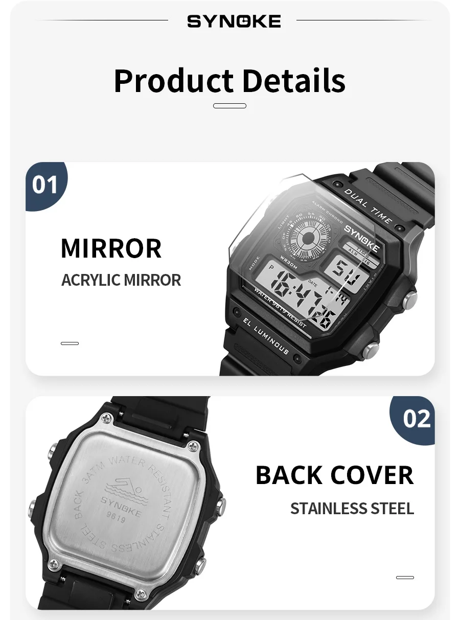 SYNOKE Military Digital Watch - Confezione