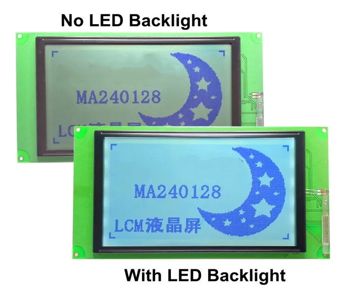 22PIN 240128 LCD Module White Screen TLX-1301V RA6963 Controller 5V Parallel Interface (LED/No LED Backlight)