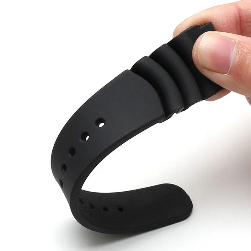 Silicone Watch Band for SEIKO SKX007 009 Diving 007 Abalone Canned Resin 20mm 22mm Watch Strap Ring Clasp Pin Buckle With Logo