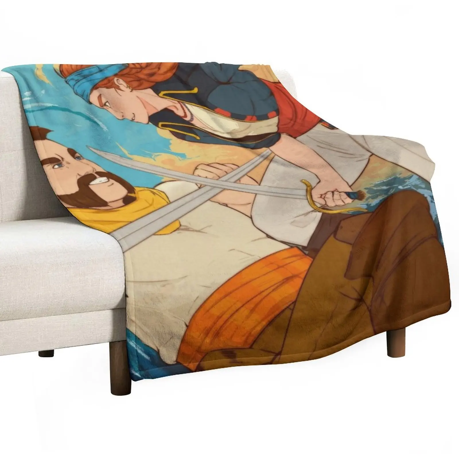 

Ereloy Pirates AU Throw Blanket Summer Beddings Hairy Moving Blankets