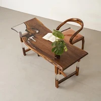 Modern Solid Wood Epoxy River Dining Table Set – Handmade Resin Desk for Stylish Dining Rooms - Image 3