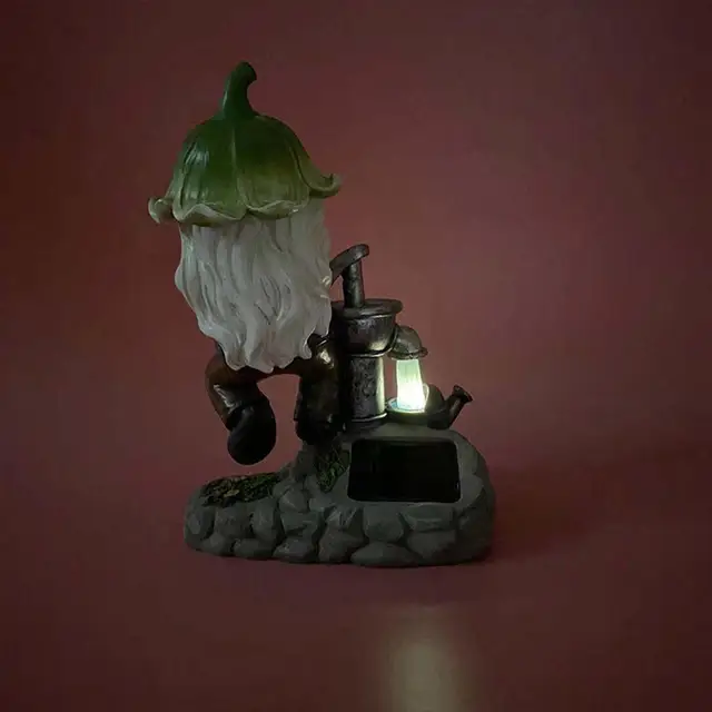 Gyanta Elfs Időskorú Víz Dekoráció Kerti Karakter Szobor Kézműves - Image 4