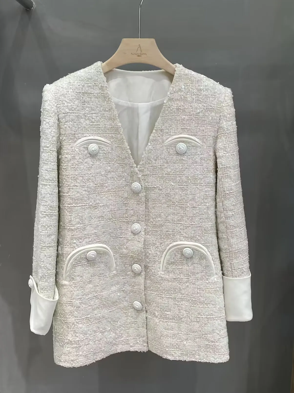 GETADME HIGH STREET Newest F/W 2025 Designer Fashion Women Contrast Single Breasted Wool Short Jacket