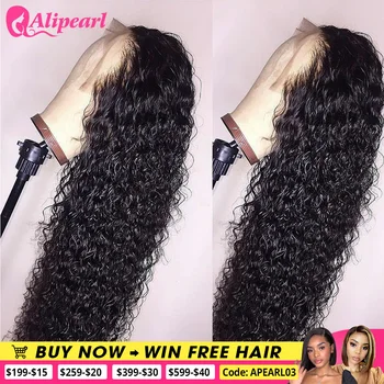 AliPearl Hair Wigs Deep Part Curly Lace Front Human Hair Wigs For Women 13x4 HD Lace