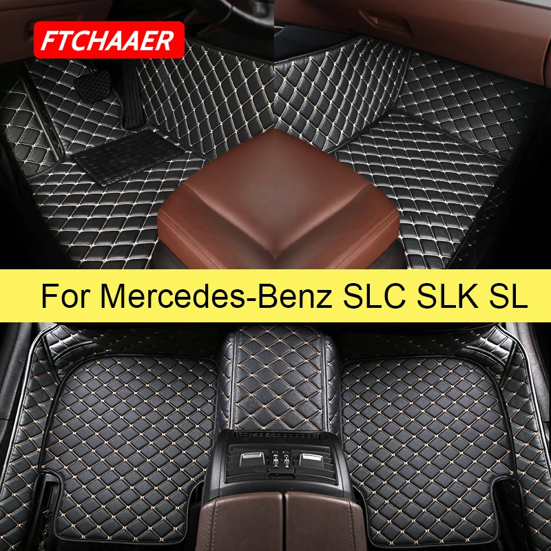 FTCHAAER Car Floor Mats For Mercedes Benz SL SLC SLK 180 200 250 260 300 350 400 450 500 550