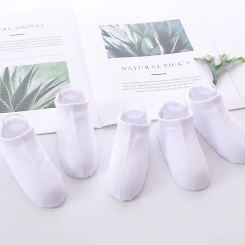 5pairls/Lot Boys Girls Pure White Socks Cotton Soft Socks Newborn Babys Loose Comfortable