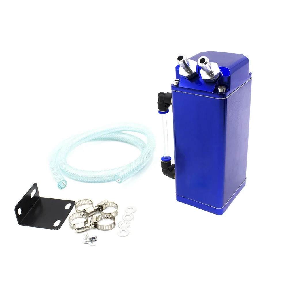 Universale D1 Spec Engine Square Shape Oil Catch Can Serbatoio Dell'Olio Con 2 Raccordi Più Grandi Oil Catcher