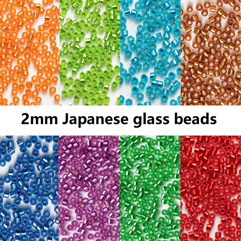 

2mm Japanese Glass Beads Evenly Filled With Silver Isolation Beads, DIY Hand Sewn And Woven