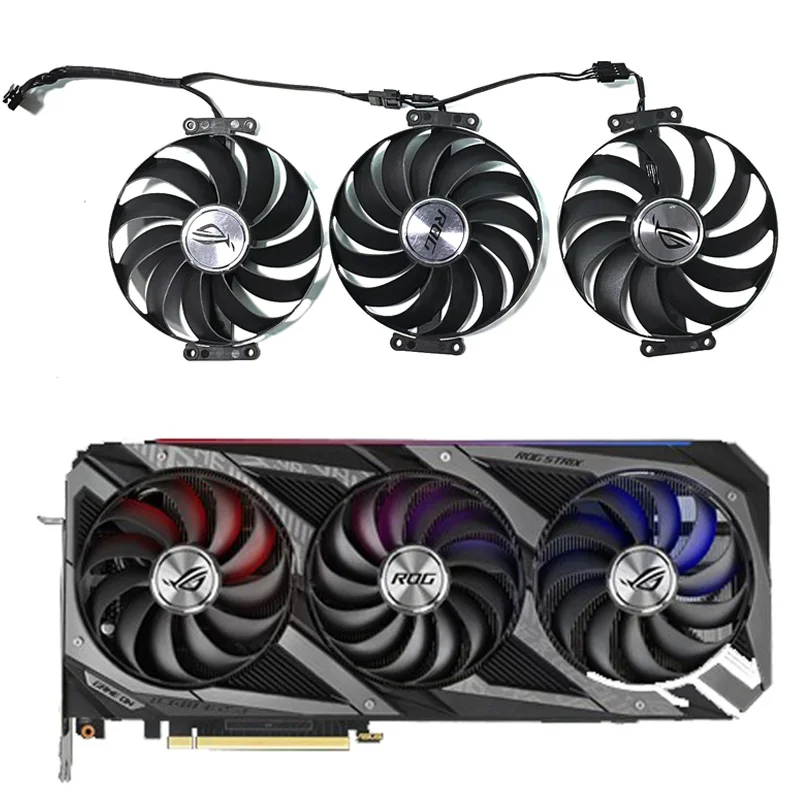 3 Pezzi 95Mm Replacement Sostituzione Ventola Scheda Grafica Asus Rog Strix Rtx 3060 3070 3080 Ti 3090 Gaming Gpu Cooler Rx 6700