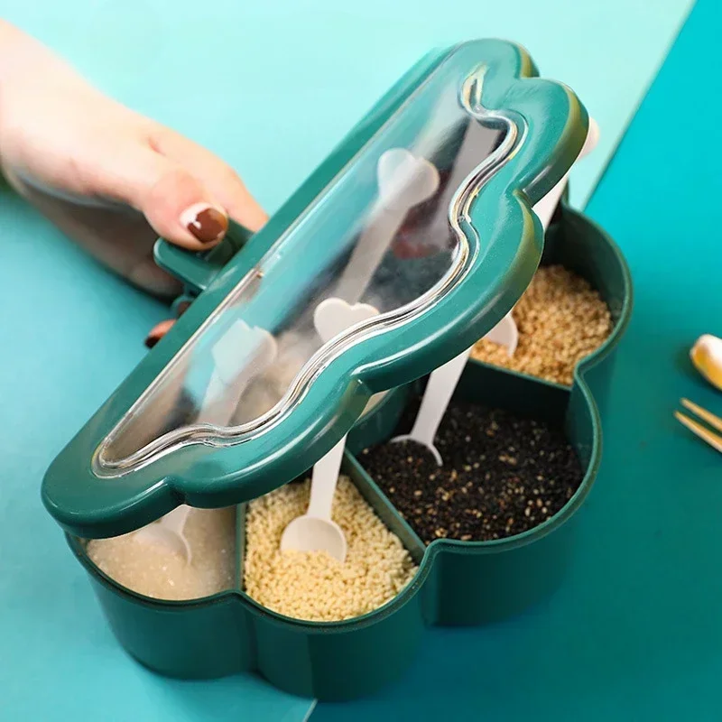 Kitchen 6-in-1 Seasoning Box Set Pepper Sugar Bowl Salt Spices Stirring Storage Jars Gadget Accessories Condiment Container Jar