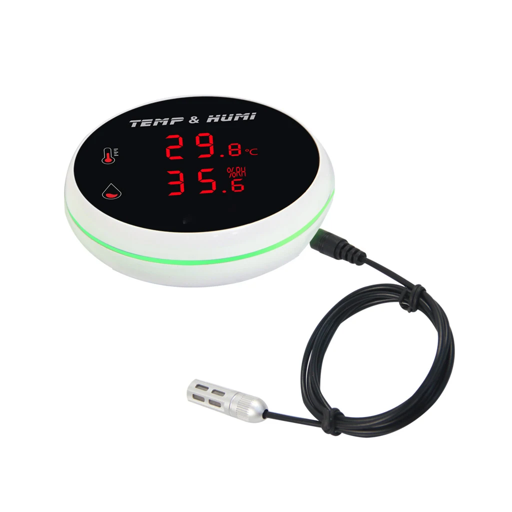 

Tuya WIFI Temperature and Humidity Sensor Detecting Range -40°C to +120°C vs External 1M / 3M Sensor wire App Remote Monitoring