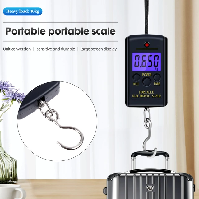 Portable Scale Digital LCD Display 40kg Electronic Luggage Hanging Suitcase  Travel Weighs Baggage Weight Scale Jin/ Kg/ Lb/ Oz - AliExpress