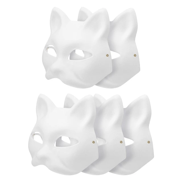 1/5pcs White Masks DIY Paper Mask Blank Hand Painted Mask Blank Cat Mask  for Decorating DIY Paintable Animal Cosplay Party - AliExpress