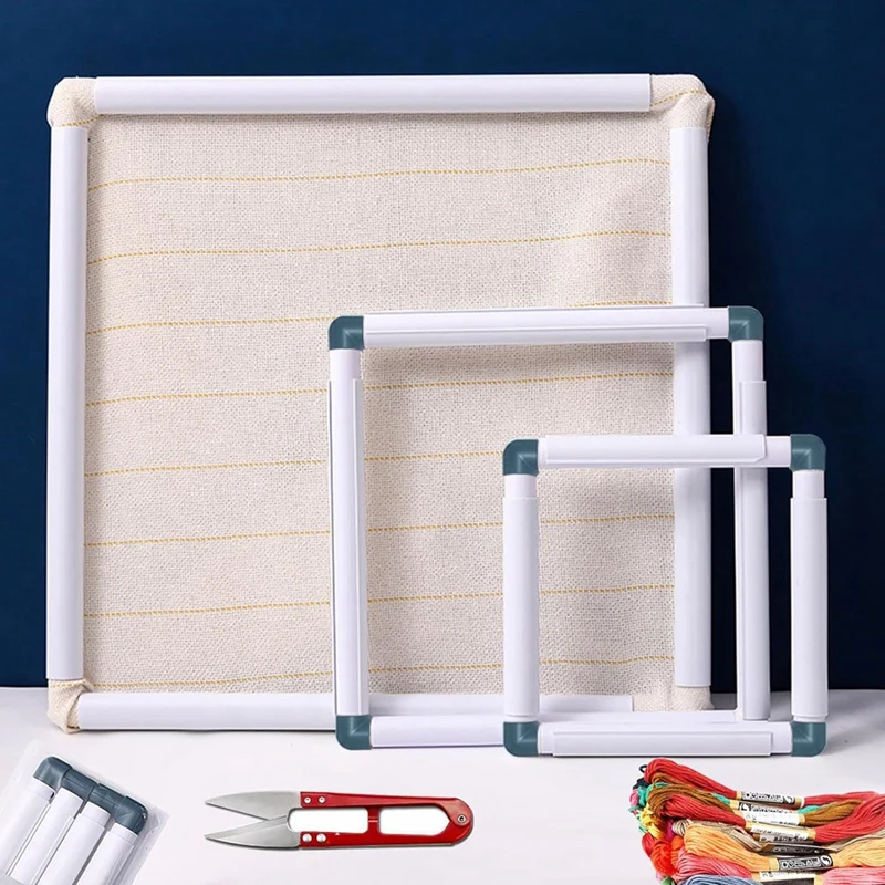 3-Pack Square Embroidery Hoops Cross Stitch Hoops Punch Needle Embroidery Quilting Frame