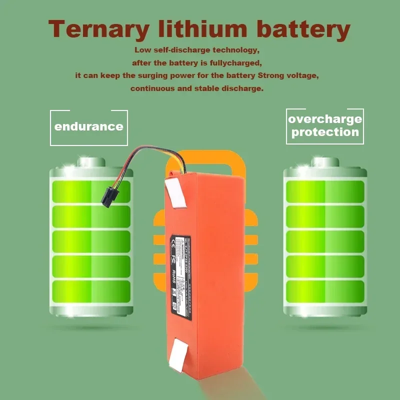 Original Replacement Battery BRR-2P4S-5200D XIAOMI 1S 1ST Roborock SDJQR01RR Sweeping Mopping Robot Vacuum Cleaner 6500mAh power tool battery rechargeable battery vacuum cleaner battery battery replacement