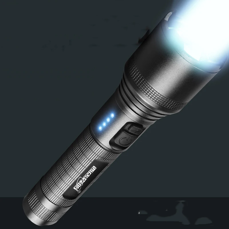 Tactical LED Flashlight 200000LM Zoomable 5 Modes Aluminum Torch Lamp BI 