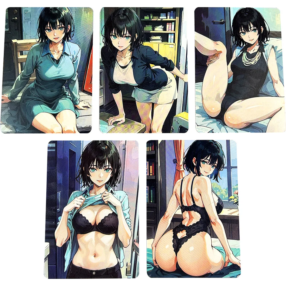 

5Pcs/set One Punch-Man Fubuki Anime Sexy Collection Cards Refractive Colorful Flash Card Big Breasted Beauty Boy Gifts 59*86mm
