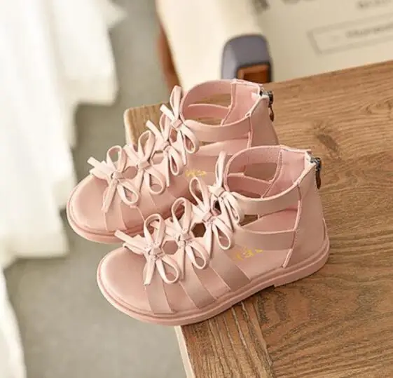 

Girls Sandals Summer New Children's Princess Shoes Little Girls High-heeled Bow-knot Crystal Sandals Party Dress Wedding