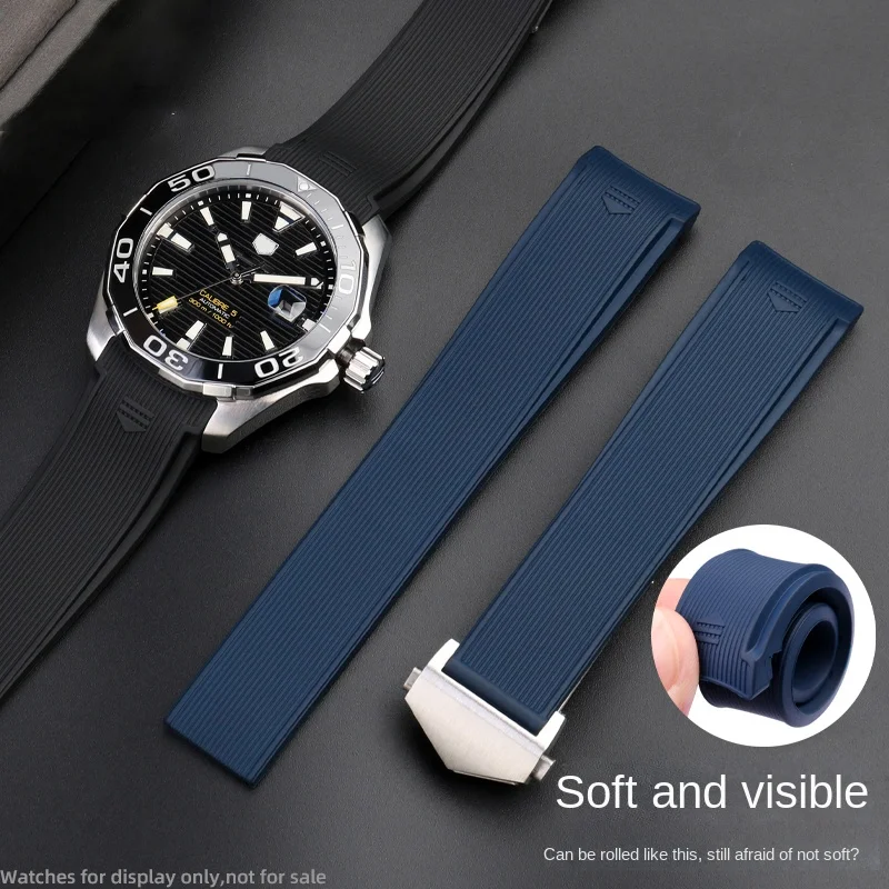 Фото Ремешок резиновый изогнутый для часов, 22 мм, WAY201 Aquaracer 300/500 WAY211 №2