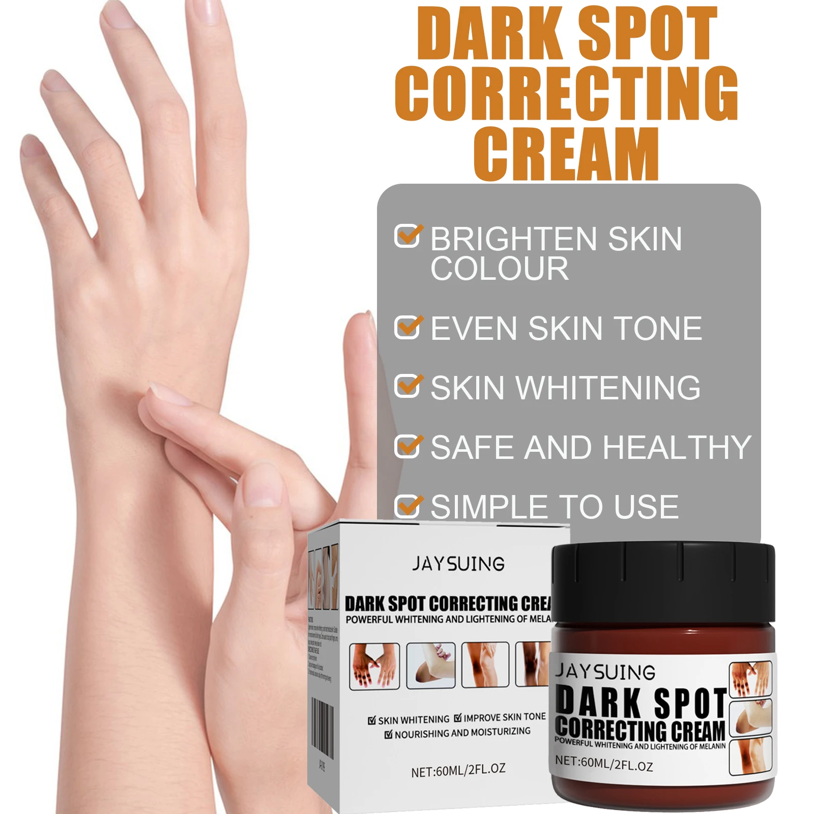 Dark Knuckle Bleaching Cream Fade Pigmentation Lightening Joint Elbow Knees Ankle Melanin Corrector Body Whitening Nourish Cream 5