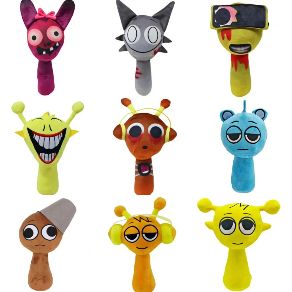 Sprunki Plush Doll Sprunki Game Wenda Oren Raddy Fun Bot Vineria Gray Incredibox Plushie Peluches Mascot Christmas Gift