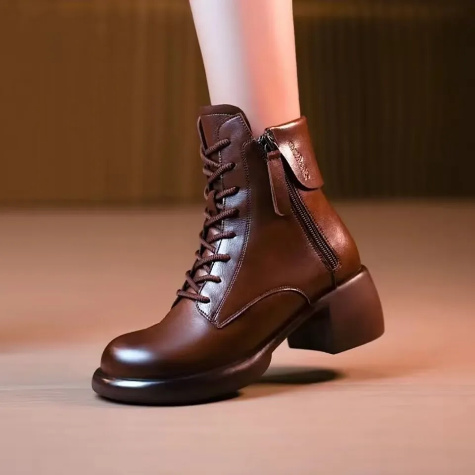 

2022 Women's Boots Fashion Temperament Women's Ankle Boots Women's Short Boots Women's Retro Zipper Casual Women's Shoes