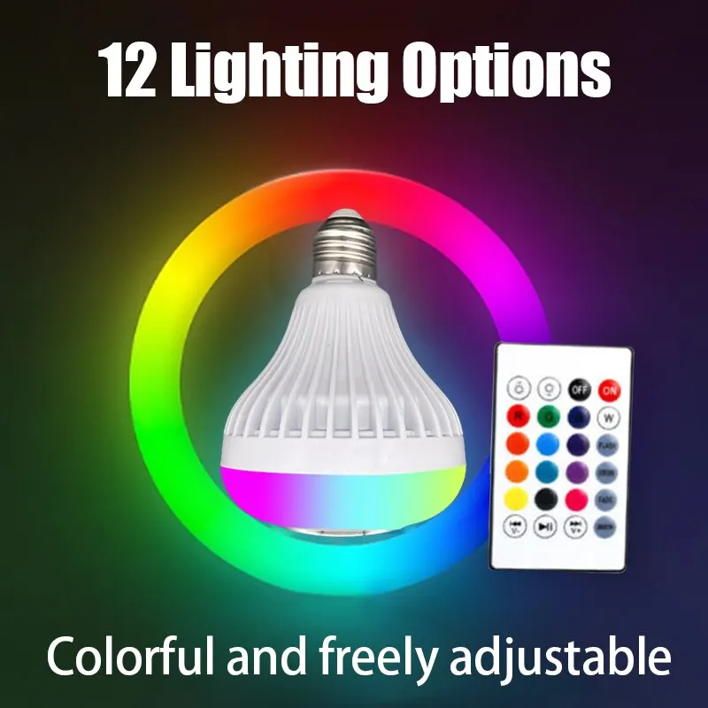 LED Music Light Bulb with Built-in Bluetooth Speaker Wireless Smart Light Bulb with Remote Control RGB Color Changing Speaker bluetooth speaker portable speaker mini bluetooth speaker audio speaker mini sound box