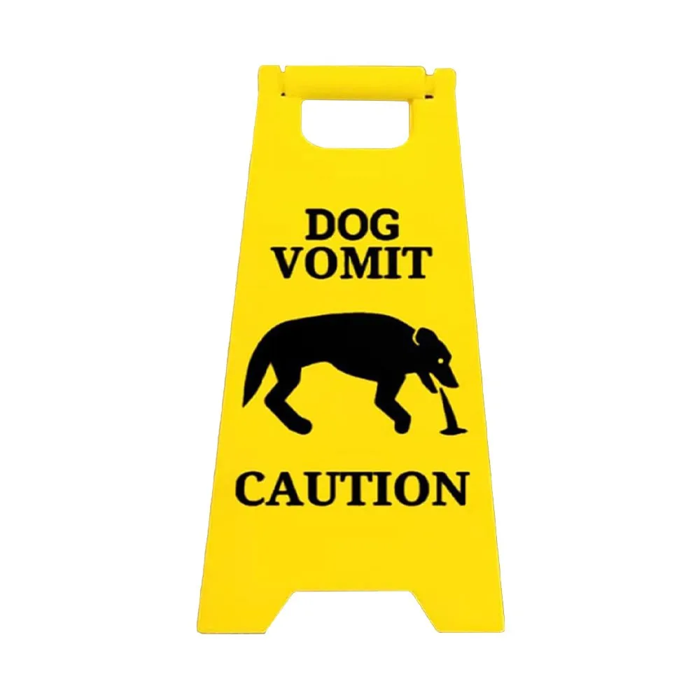 Humorous Bright Yellow Pet Vomit Yard Sign Gift