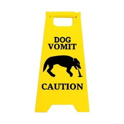 Humorous Bright Yellow Pet Vomit Yard Sign Gift (Dog)
