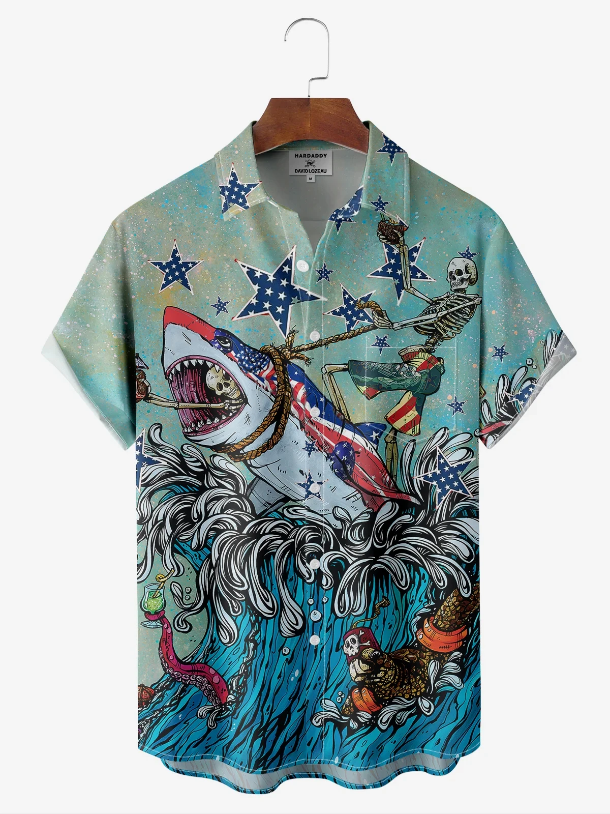 Hawaii Men's Shirt 3D Print National American Flag Short-sleeve Tops Summer Casual Men's Clothes Street fashion Shirts for boys 5