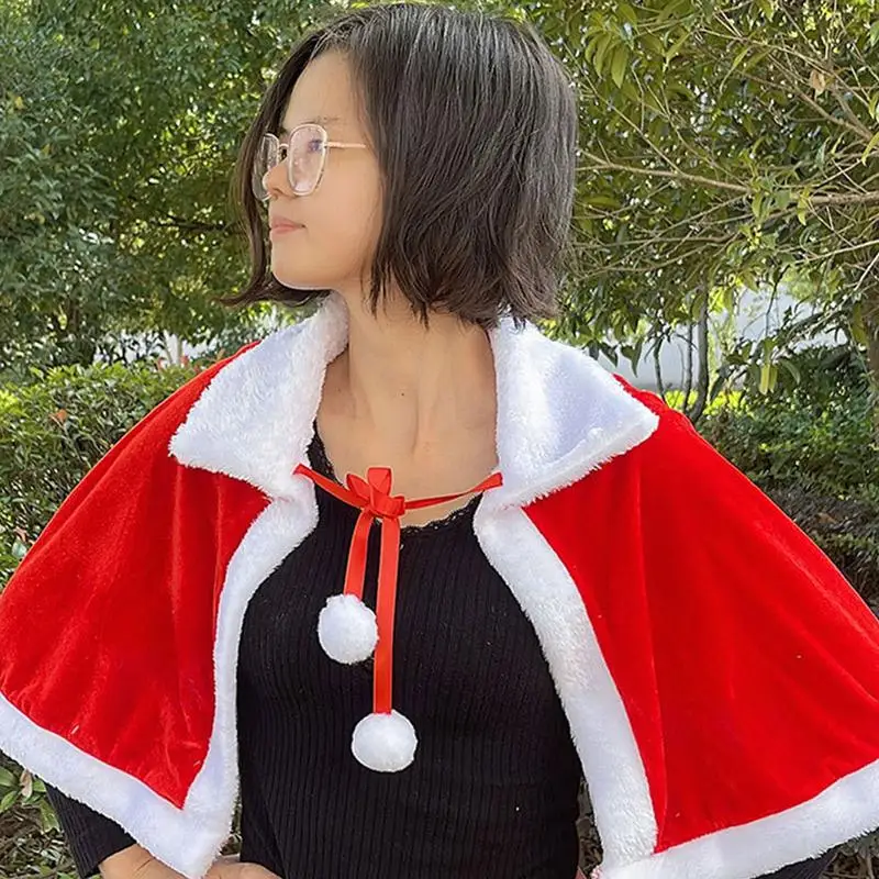 

Red Christmas Cape For Girls Christmas Winter Baby Boys Girls Cloak Coat Cape Santa Claus Costume Women Warm Shoulder Wrap