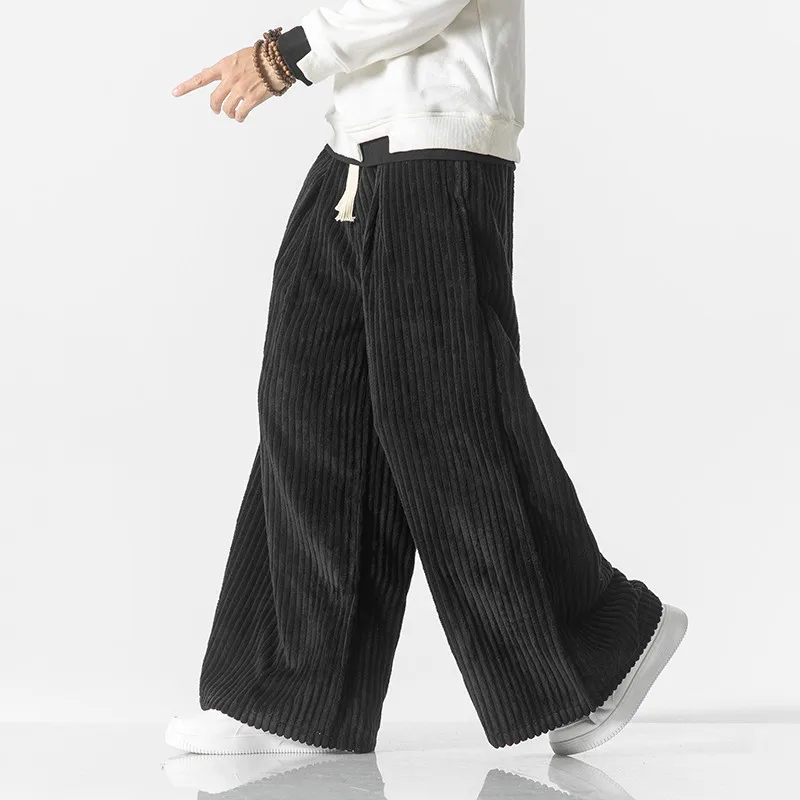 Men Corduroy Pants Harajuku Mens Solid Color Wide Leg Harem Pants Mens Vintage Streetwear Casual Jogging Trousers Oversized 5XL casual pants,sports pants,tactical pants,casual sports pants,corduroy pants